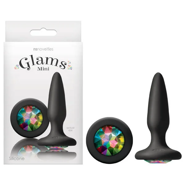 Anal toys with ribbed texture-Glams Rainbow Gem Mini Butt Plug