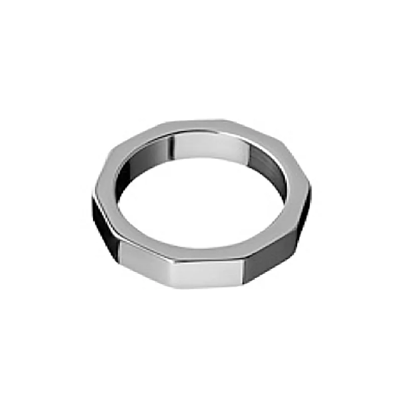 cock ring with soft grip-Shots Steel Nut Cock Ring Silver 4.5cm