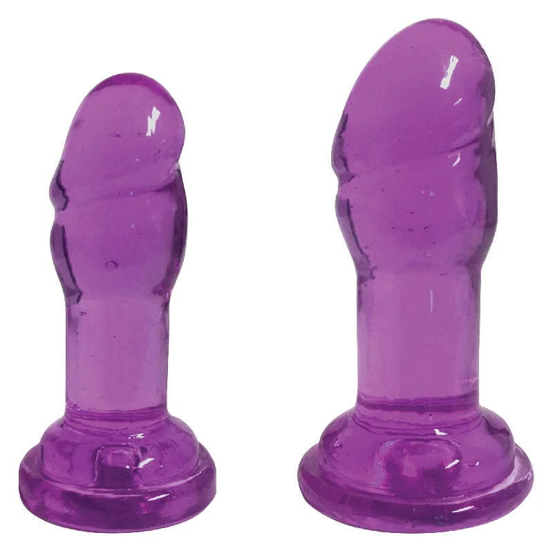 realistic multi-speed dildo-Lollicock Slim Stick Duo Suction Cup Dildos - Purple