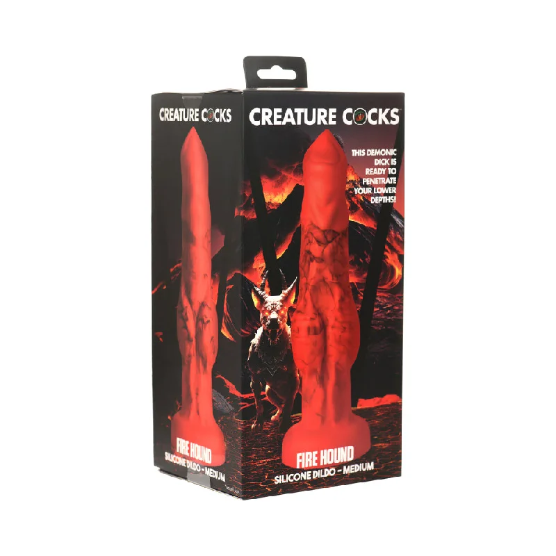 custom dildo-Creature Cocks Fire Hound Silicone Dildo M