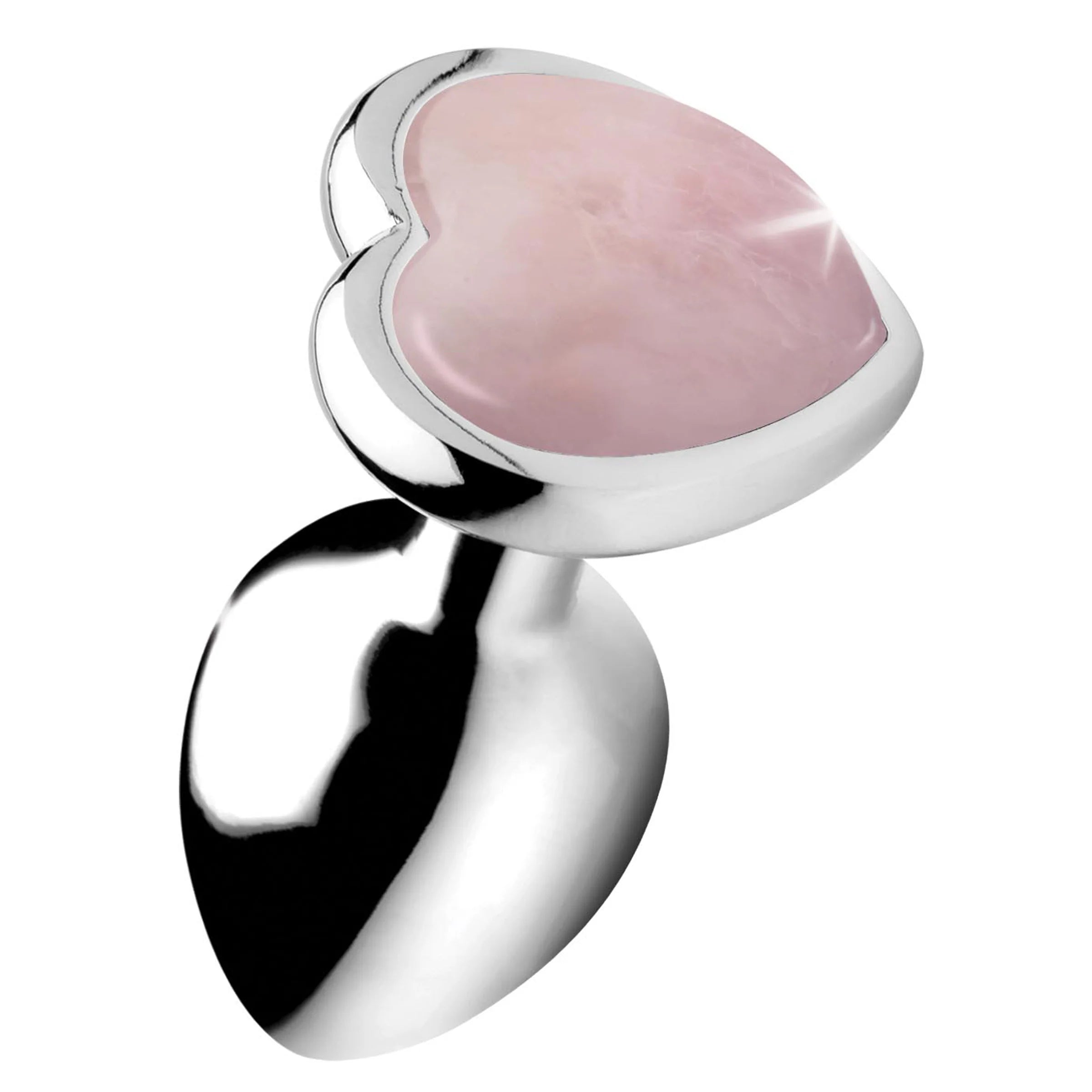 Anal toys for men-Booty Sparks Gemstones Rose Quartz Heart Anal Plug