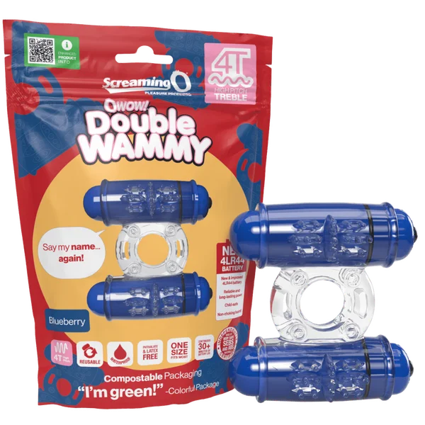 cock ring for solo pleasure-Double Wammy 4T High Pitch Treble (Blueberry)