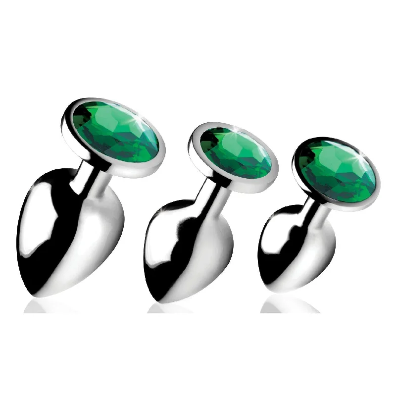 Anal toys with vivid settings-Emerald Gem Anal Plug Set