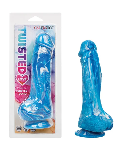 silicone multi-speed dildo-Twisted Love Twisted Silicone Dong - Blue