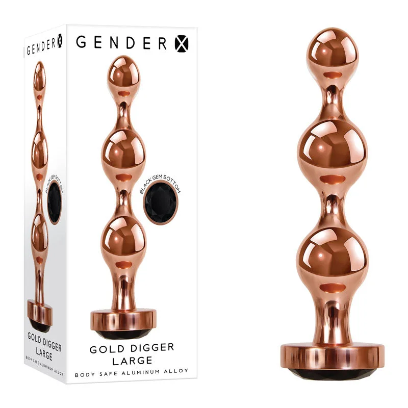 Anal toys with realistic design-Gender X GOLD DIGGER Large BUTT PLUG