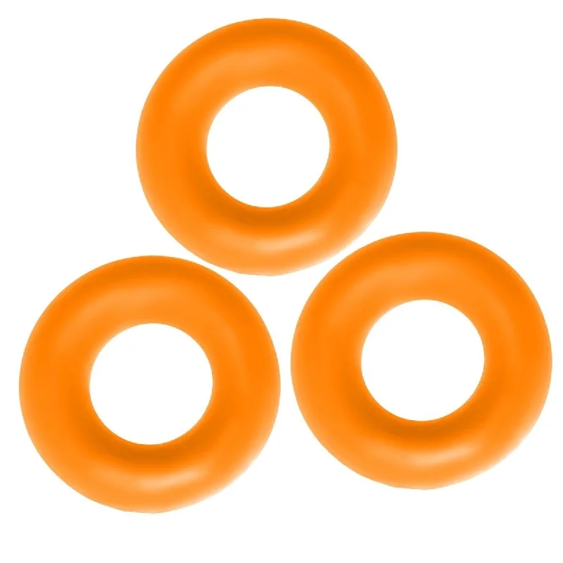 cock ring with soft edges-Oxballs Fat Willy Jumbo Cock Rings 3 Pack Orange