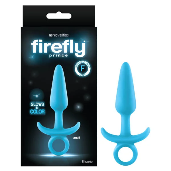 Anal toys for group fun-Firefly Prince Butt Plug Blue Glow in the Dark 10.9cm