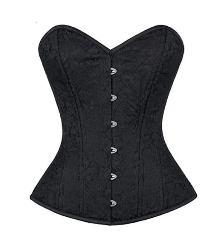 corset dress with overlay-Gothic Authentic Steel Boned Waist Training Overbust Corset