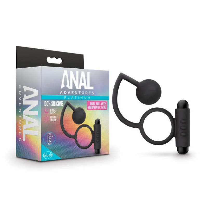 cock ring for erotic play-Anal Adventures Platinum Anal Ball & Vibrating C-Ring-(bl-01705)