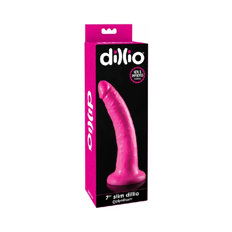 realistic lifelike dildo-Dillio 7 in. Slim Realistic Dildo With Suction Cup Pink