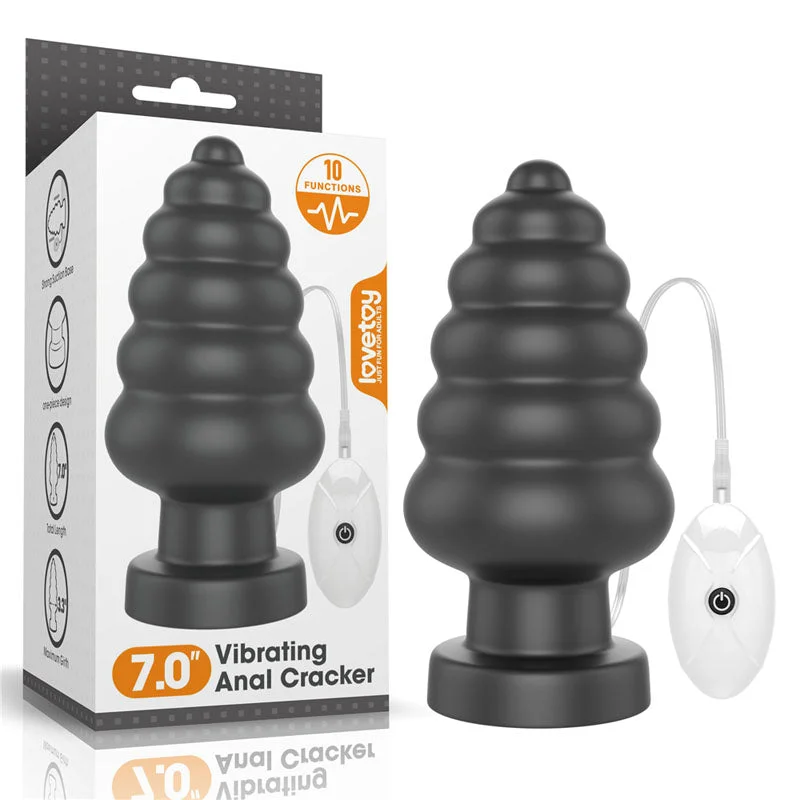 Anal toys with soft texture-King Sized 7'' Vibrating Anal Cracker Butt Plug