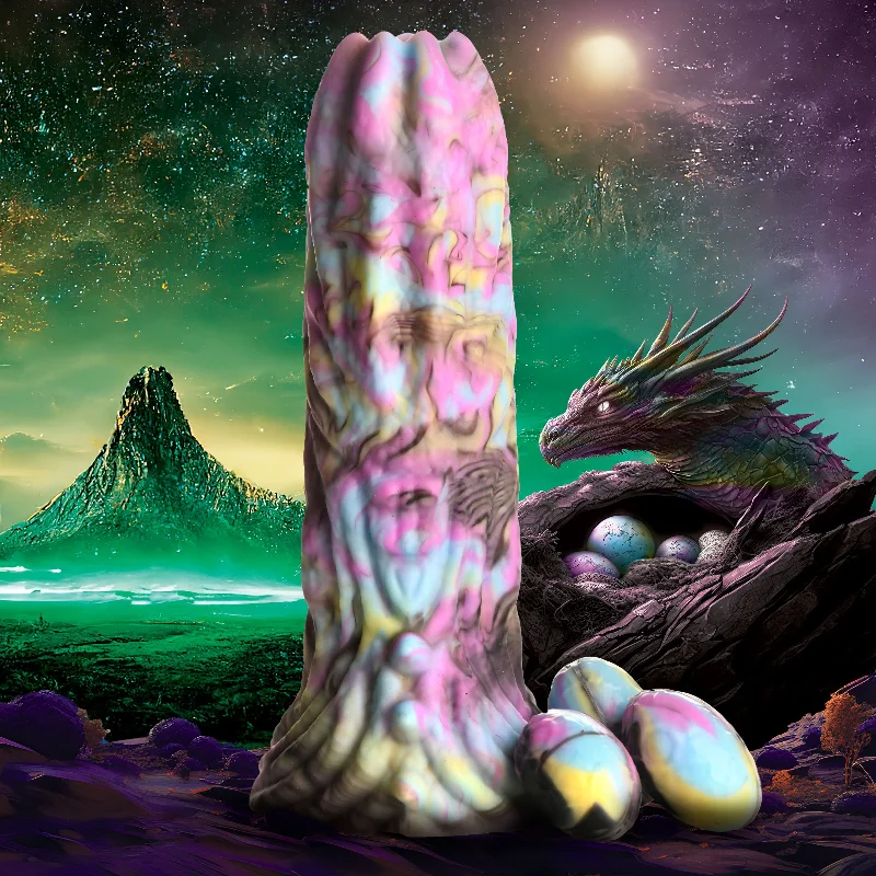 purple rechargeable dildo-Dragon Spawn Ovipositor Silicone Dildo With Eggs