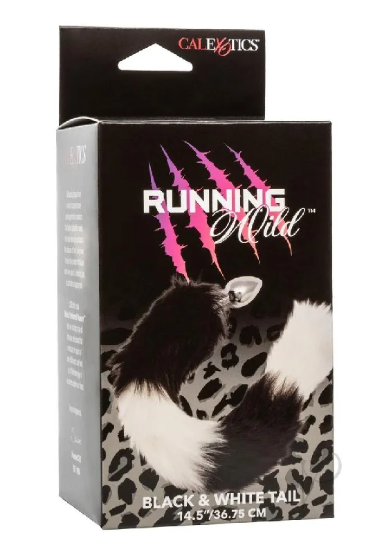 Anal toys for quick sessions-Running Wild Black/white Tail