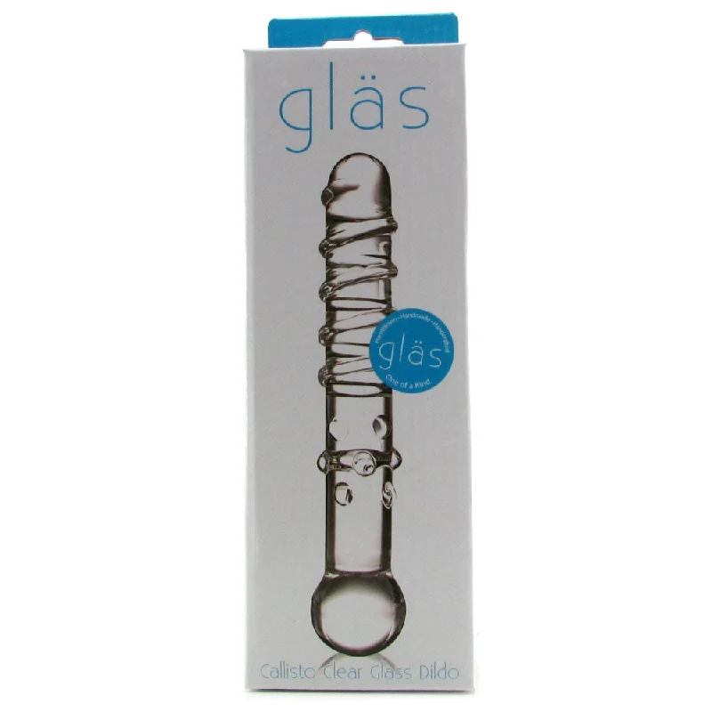 realistic ribbed dildo-Gläs Callisto Clear Glass Dildo