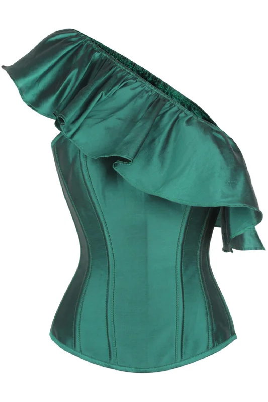 corset for retro wedding-Off the Shoulder Emerald Green Corset Top