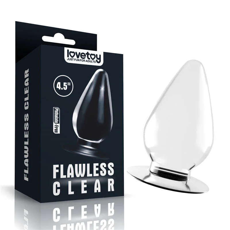 Anal toys with multiple speeds-Flawless Clear Anal Butt Plug Plug 4.5''