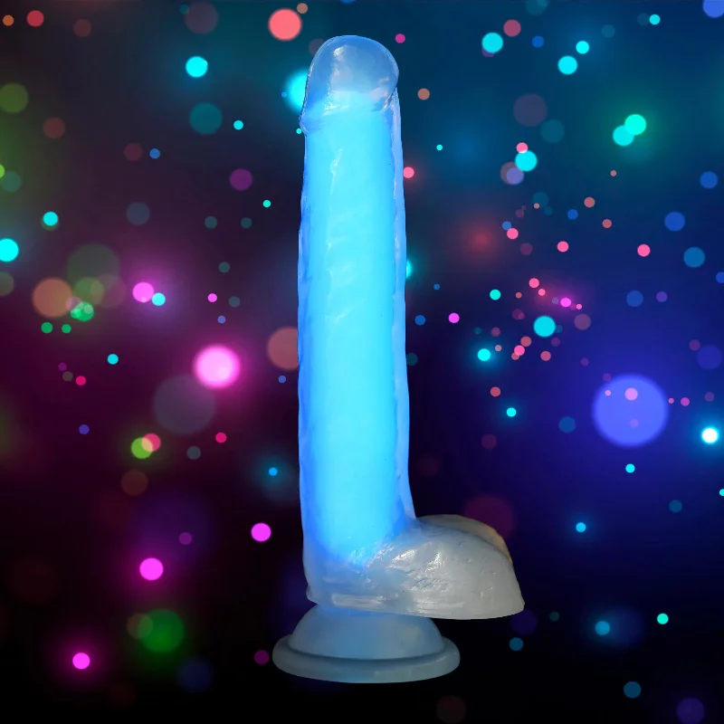 silicone luxury dildo-7 Inch Glow-in-the-dark Silicone Dildo With Balls