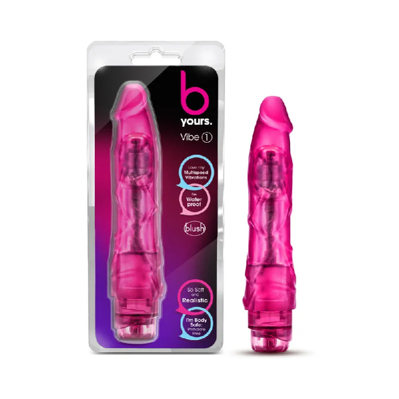 thick metal dildo-B Yours Vibe 1 Realistic 9 in. Vibrating Dildo Pink