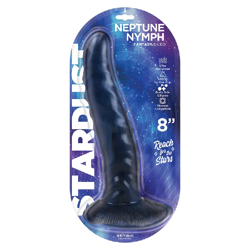 suction cup dildo-Stardust Neptune Nymph Textured 8 in. Silicone Fantasy Dildo Purple