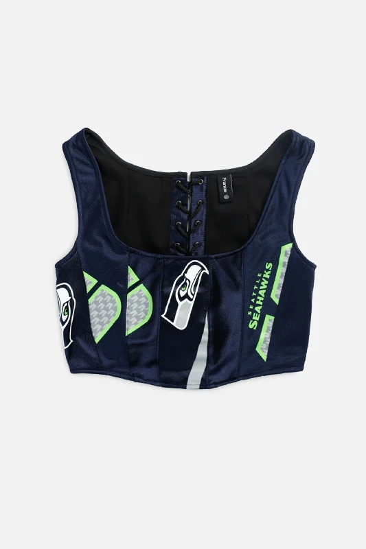 corset dress lavender silk-Rework Seattle Seahawks NFL Corset - XS