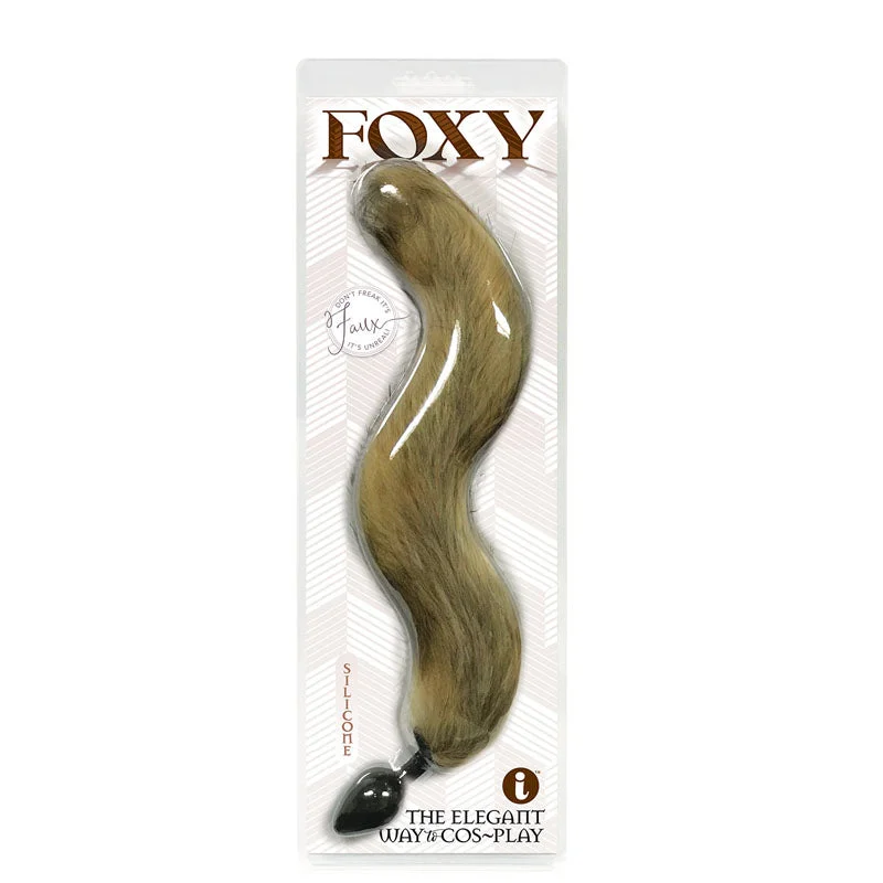 Anal toys with cooling sensation-Foxy Fox Tail Silicone 18" Butt Plug Ginger