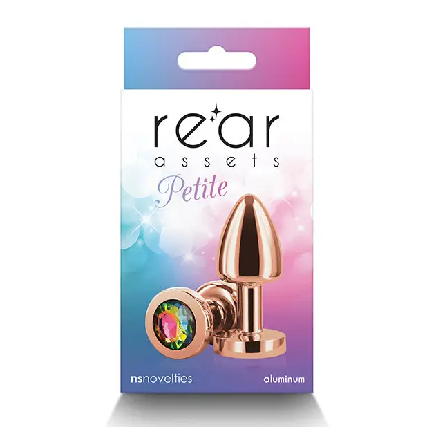 Anal toys for long-lasting use-Rear Assets Petite Metal Anal Plug Rose Gold/Rainbow