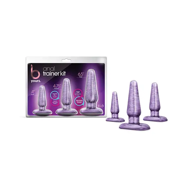 Anal toys with strong suction-Blush B Yours 3-Piece Anal Trainer Kit Purple