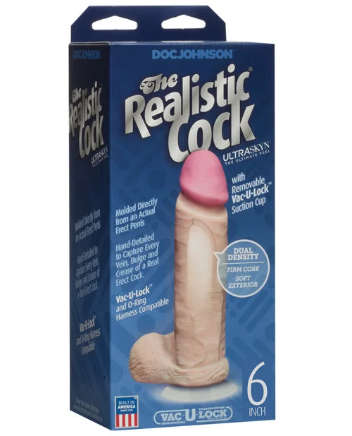 thin advanced dildo-Realistic 6" Ultraskyn Cock w/Balls - White