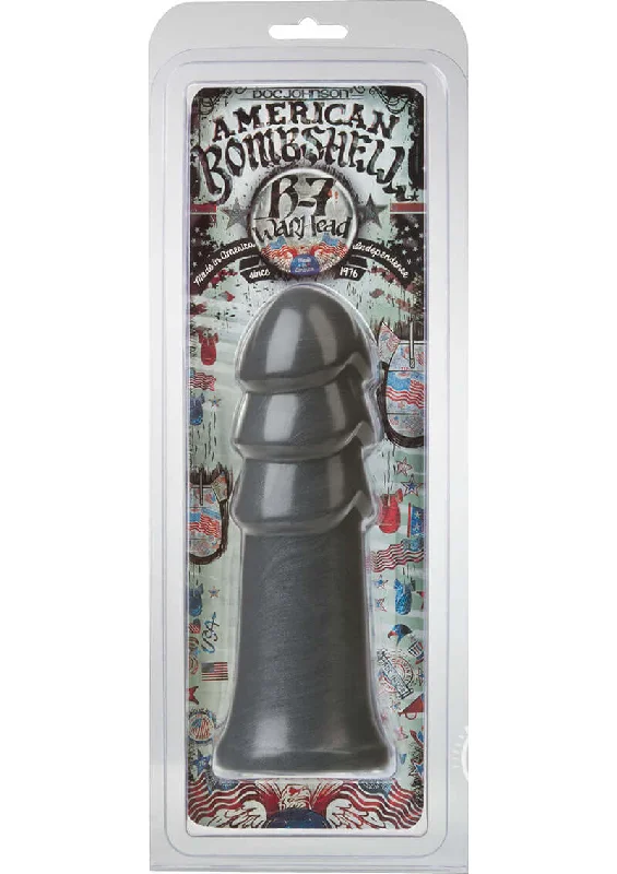 glass glow-in-the-dark dildo-American Bombshell B-7 Warhead Dildo 7.1 inches - Gun Metal