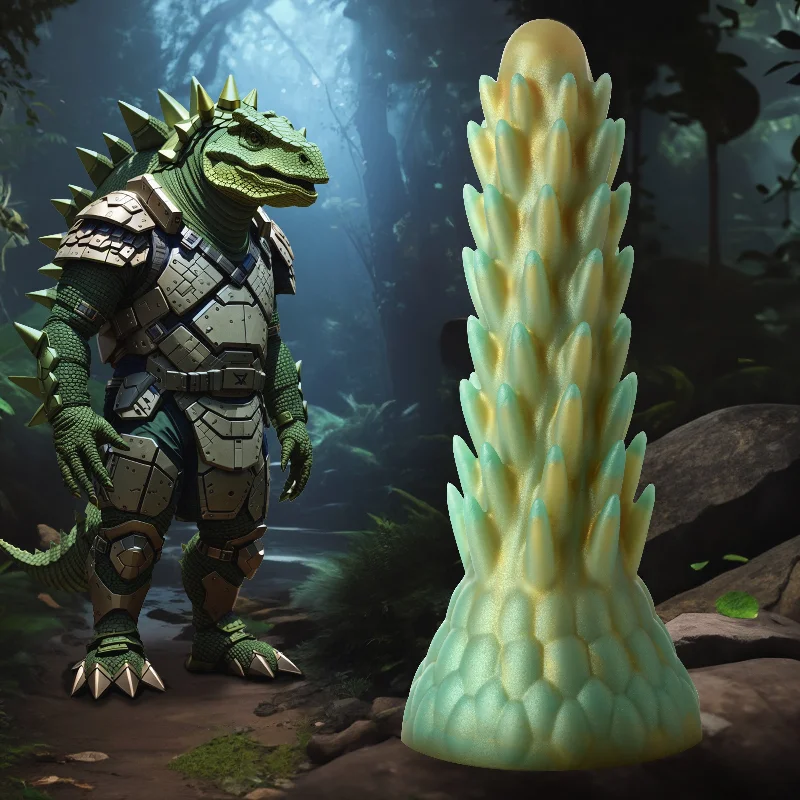 rechargeable waterproof dildo-Stegosaurus Spiky Reptile Silicone Dildo