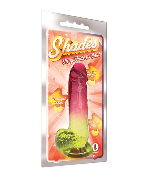 realistic small dildo-Shades Jelly TPR Gradient Dong Large - Pink/Yellow