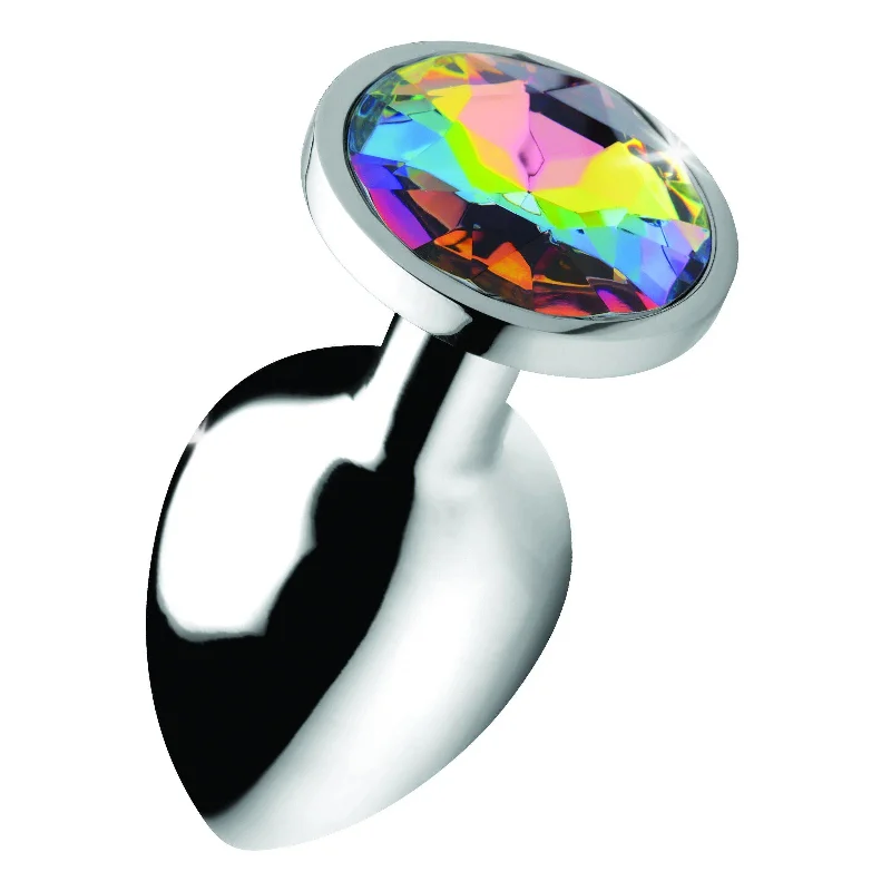 Anal toys with modern look-Rainbow Prism Gem Anal Plug - Large