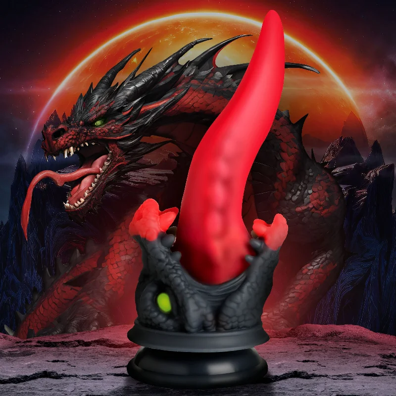 pink thrusting dildo-Dragon Roar Silicone Dildo