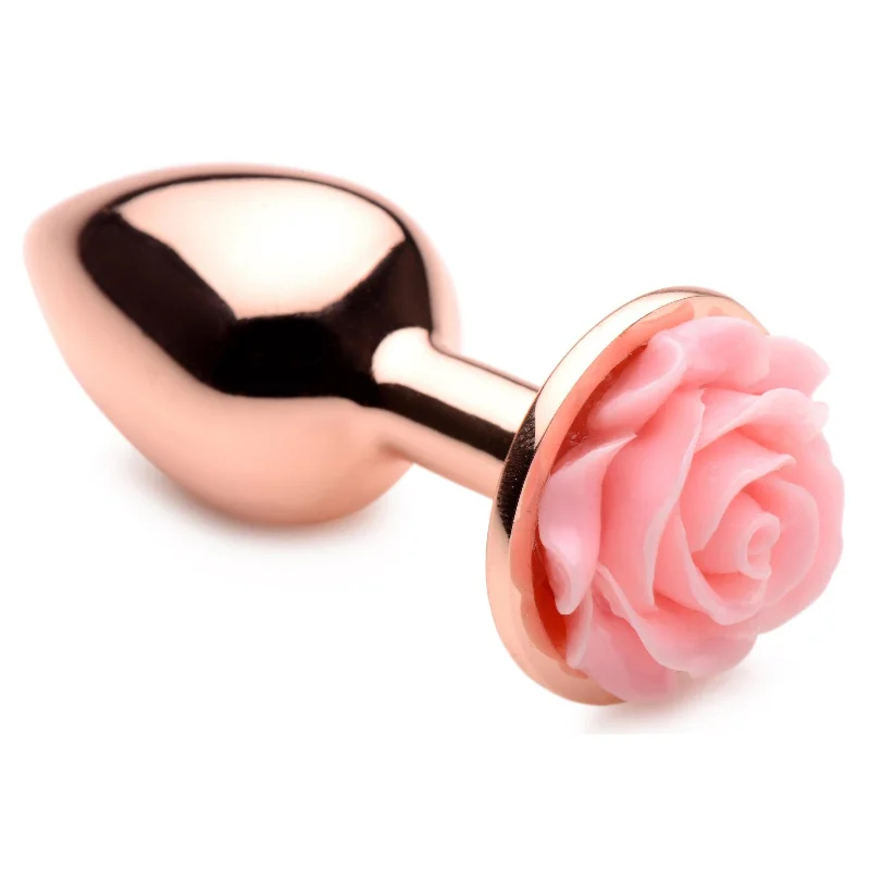 Anal toys for bold play-Pink Rose Gold Anal Plug - Small