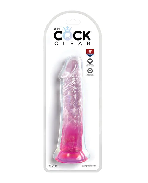 purple pulsing dildo-King Cock Clear 8" Cock - Pink