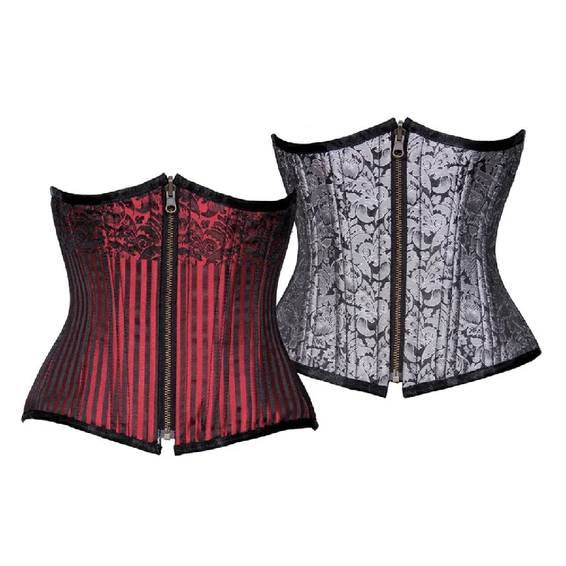 corset for figure contouring-Gerard Authentic Steel Boned Reversible Waist Training Underbust Corset