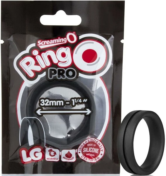 cock ring for solo pleasure-Ring O Pro LG (Black)