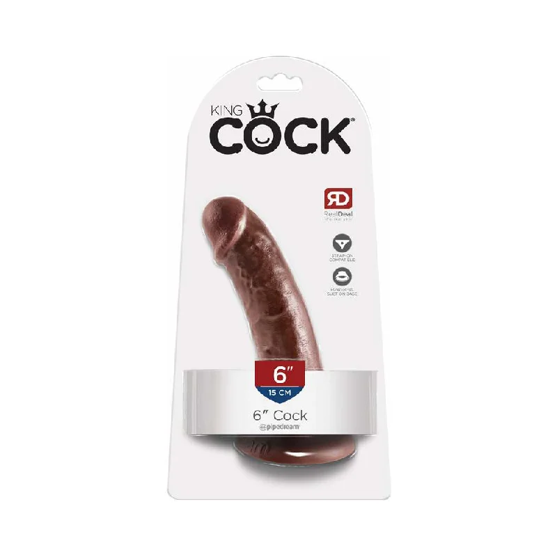 vibrating glass dildo-King Cock 6 in. Cock Realistic Dildo With Suction Cup Brown