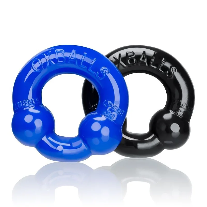 cock ring for sensitivity training-Oxballs Ultraballs Cock Ring 2 Pack Black Blue