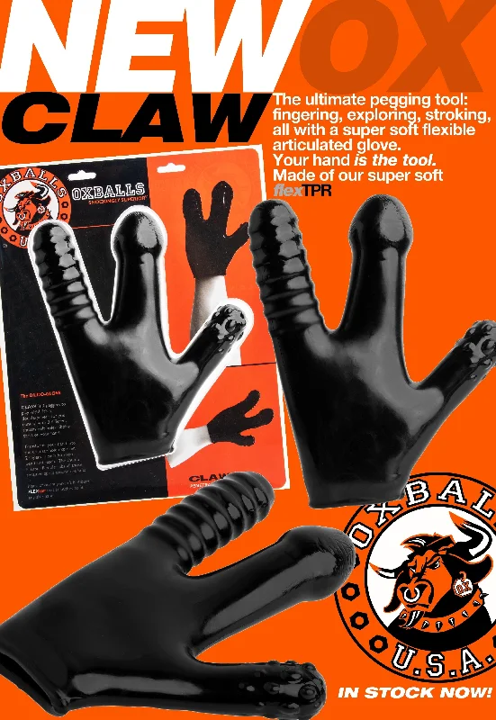 small thrusting dildo-Oxballs CLAW PENETRATOR PEGGER GLOVE Black Dildo Glove