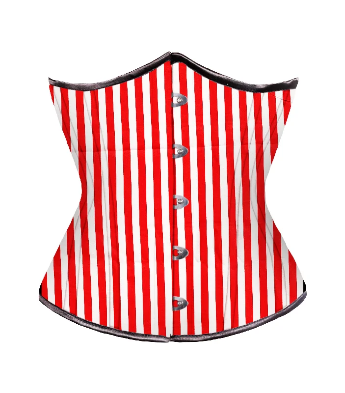 corset dress royal blue-Red White Strip waist reducing  underbust corset