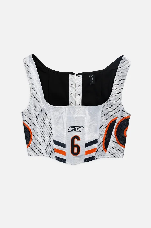 corset top soft gray-Rework Chicago Bears NFL Corset - M