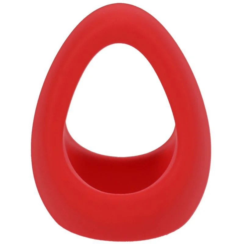 cock ring for easy vibes-Stirrup Silicone Cock Ring Crimson