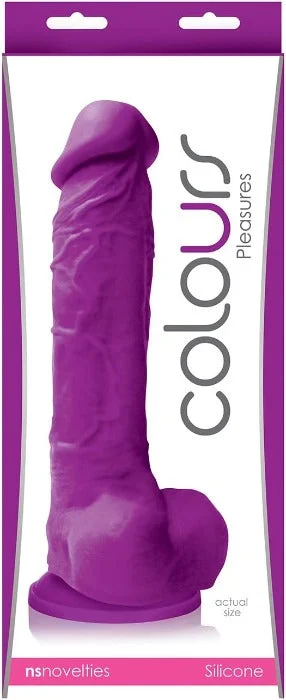 black textured dildo-Colours Pleasures 8 Inch Dildo -Purple