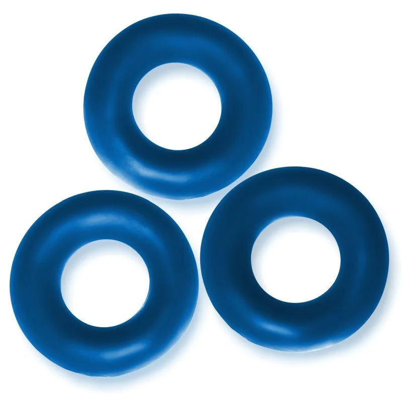 cock ring sizing options-Fat Willy 3 Pc Jumbo Cockrings Space Blue