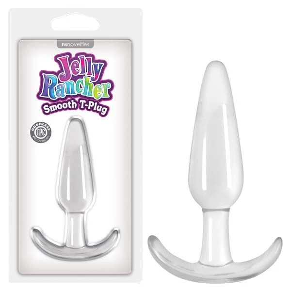 Anal toys with long battery life-Jelly Rancher Smooth T-Plug Butt Plug Clear