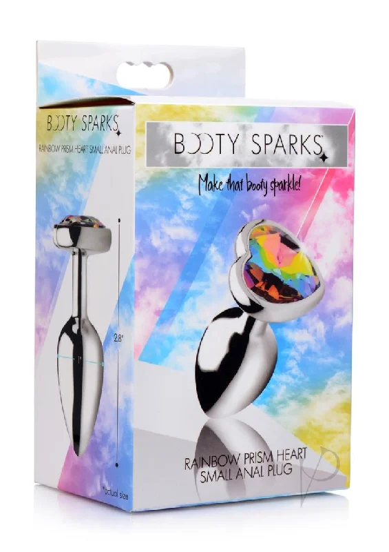 Anal toys with easy slide-Booty Sparks Rainbow Prism Heart Plug Sm