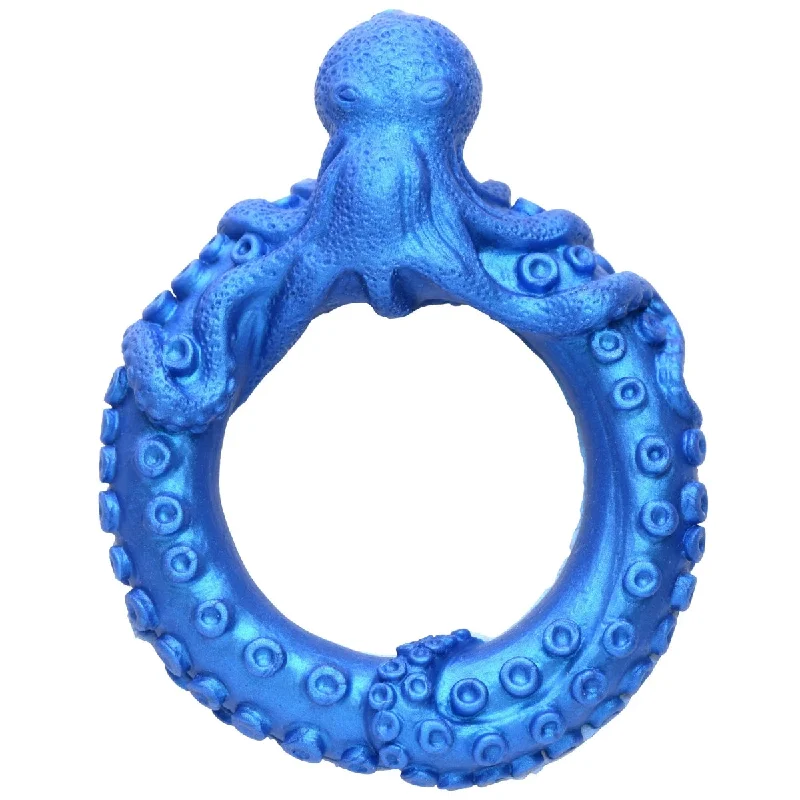 cock ring material guide-Creature Cocks Poseidon's Octo-Ring Silicone Cock Ring Blue