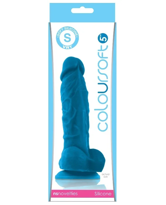 thick soft dildo-ColourSoft 5" Silicone Soft Dildo -Blue