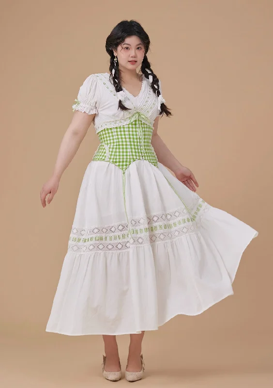 corset top pale yellow-Curve & Plus Green Apple Paradise Corset